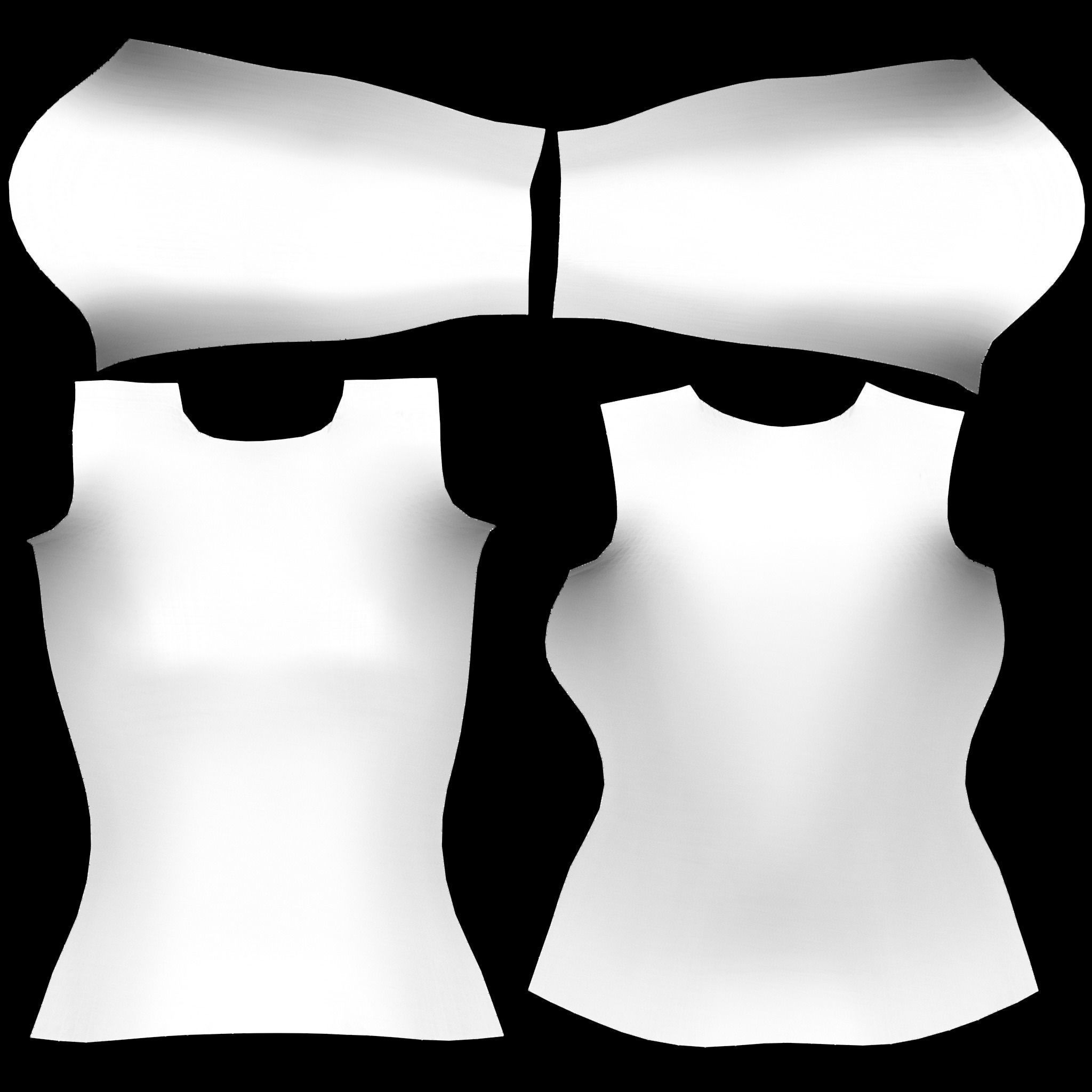 Ladies Long Sweater Low-poly 3D model_17