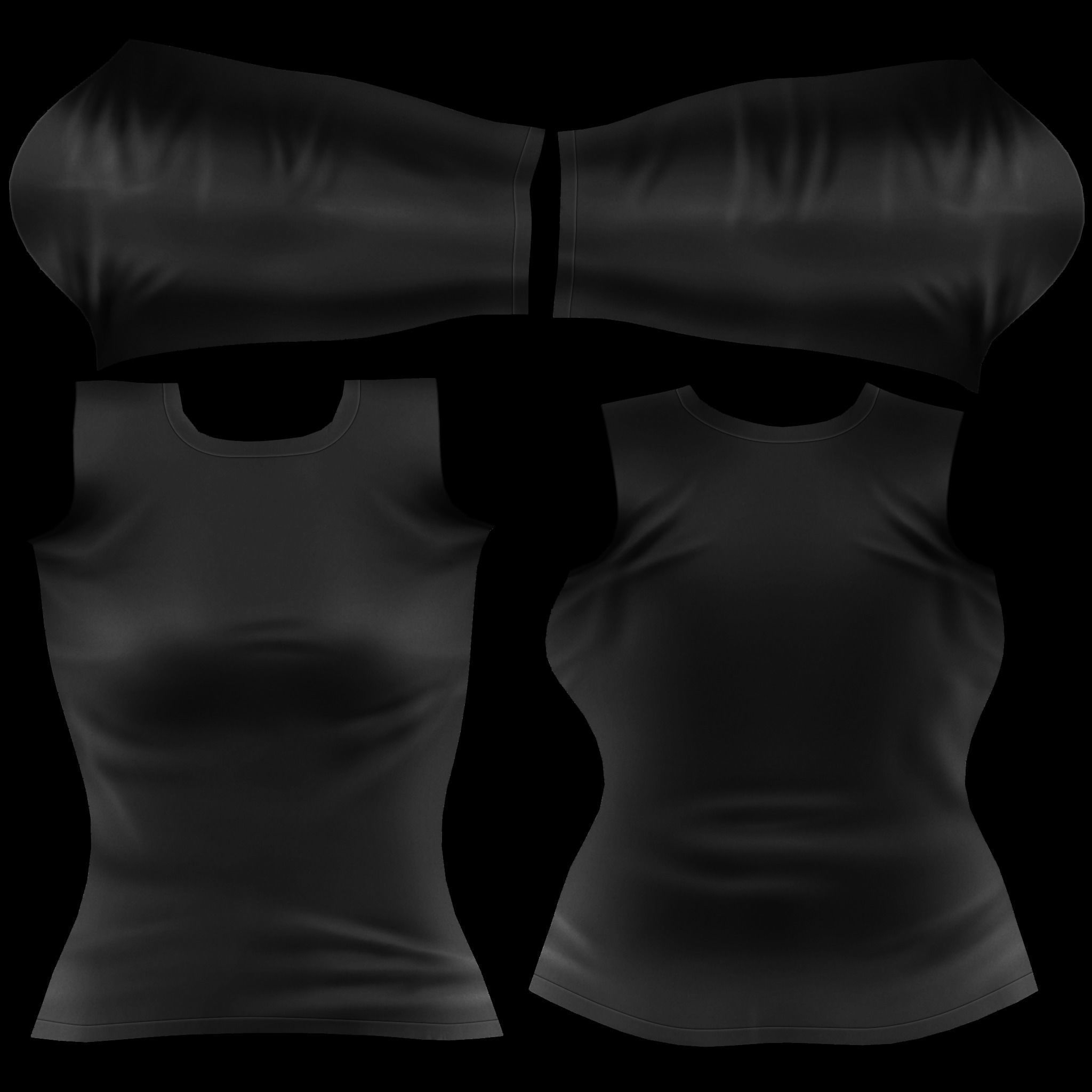 Ladies Long Sweater Low-poly 3D model_12