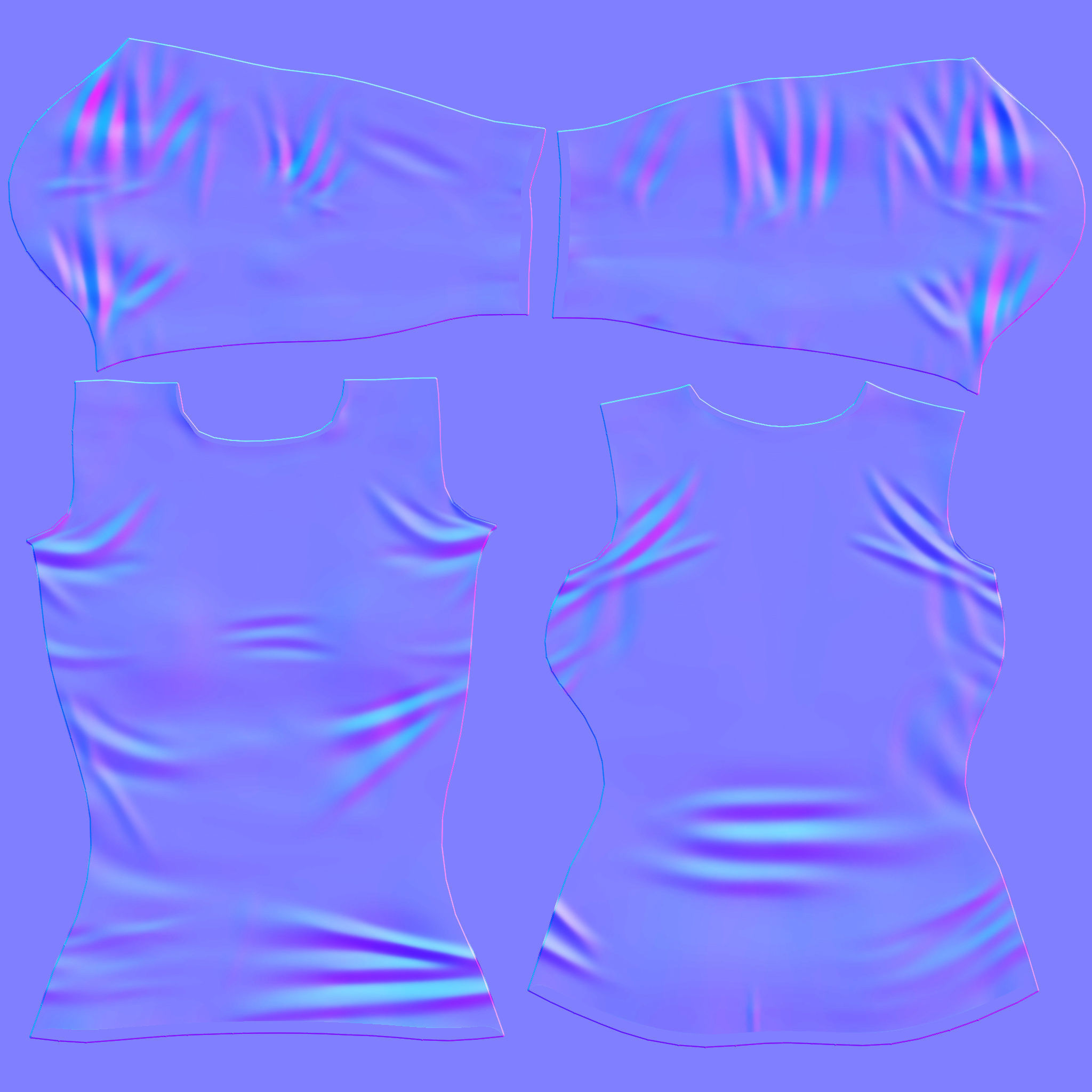 Ladies Long Sweater Low-poly 3D model_15