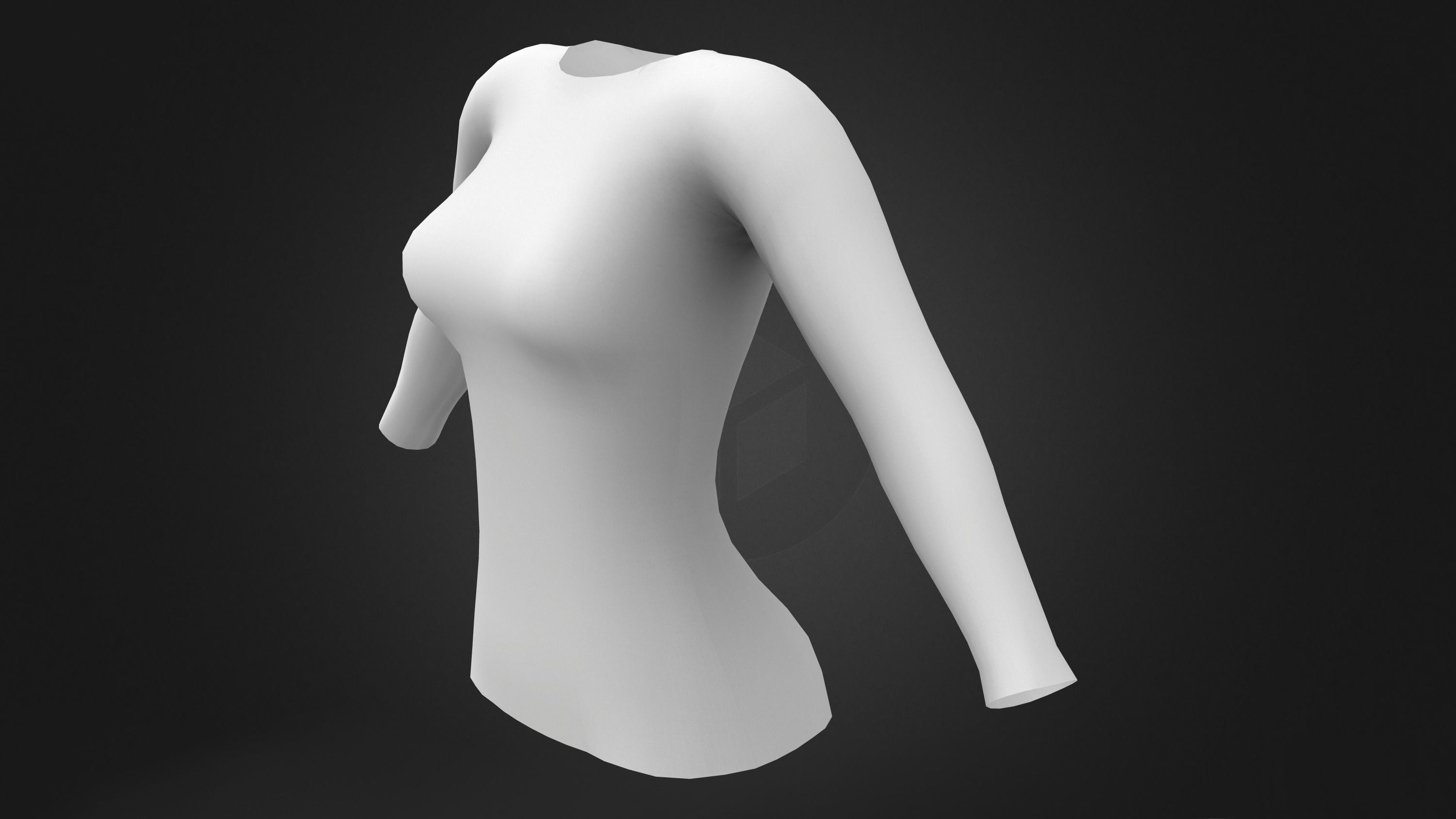 Ladies Long Sweater Low-poly 3D model_11