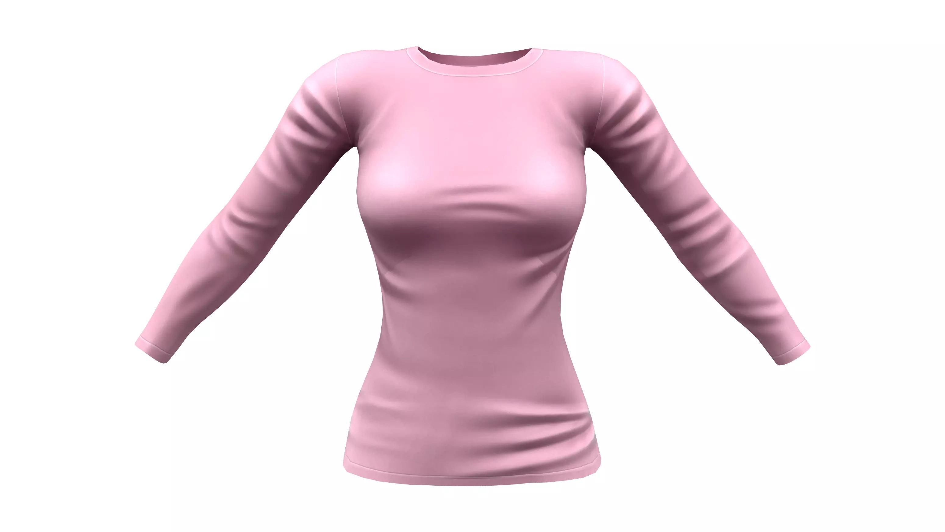 Ladies Long Sweater Low-poly 3D model_0