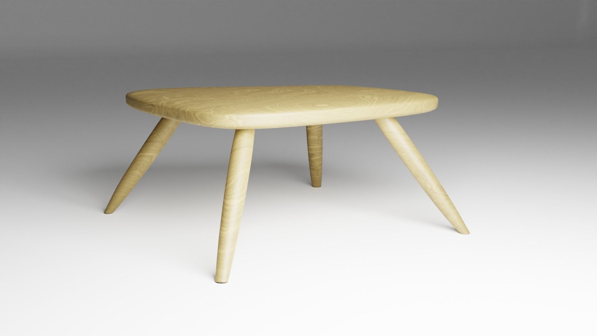 1950s Coffee Table  Low-poly 3D model_2