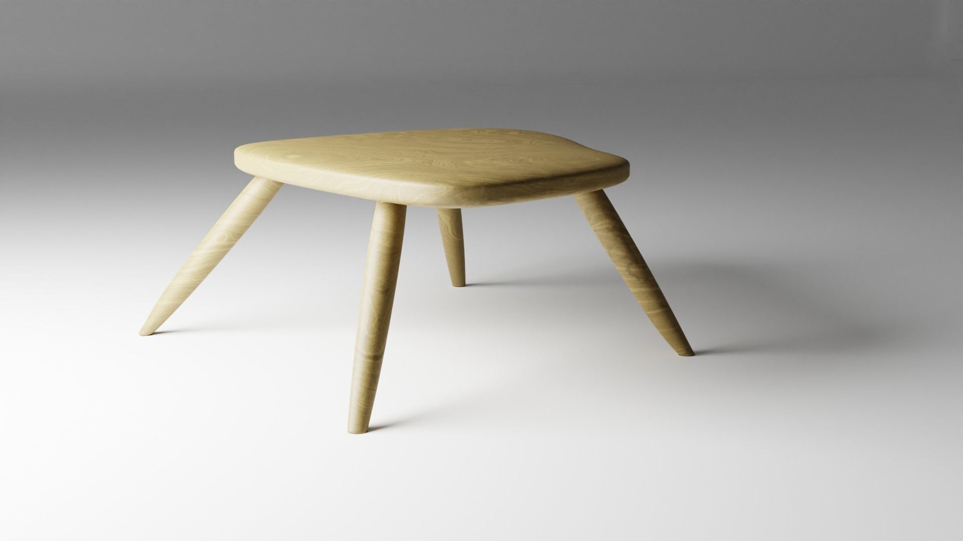 1950s Coffee Table  Low-poly 3D model_3