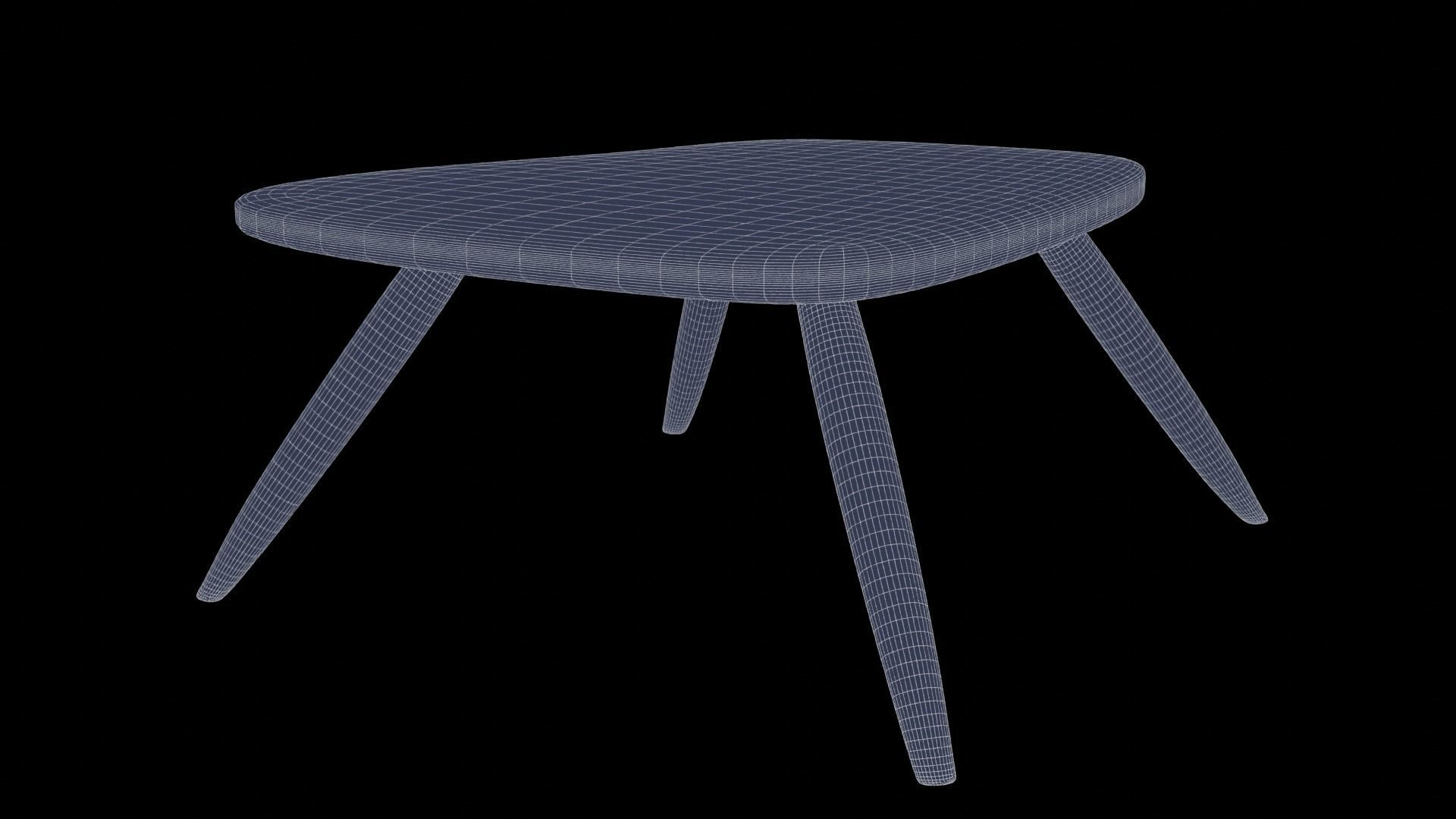 1950s Coffee Table  Low-poly 3D model_5