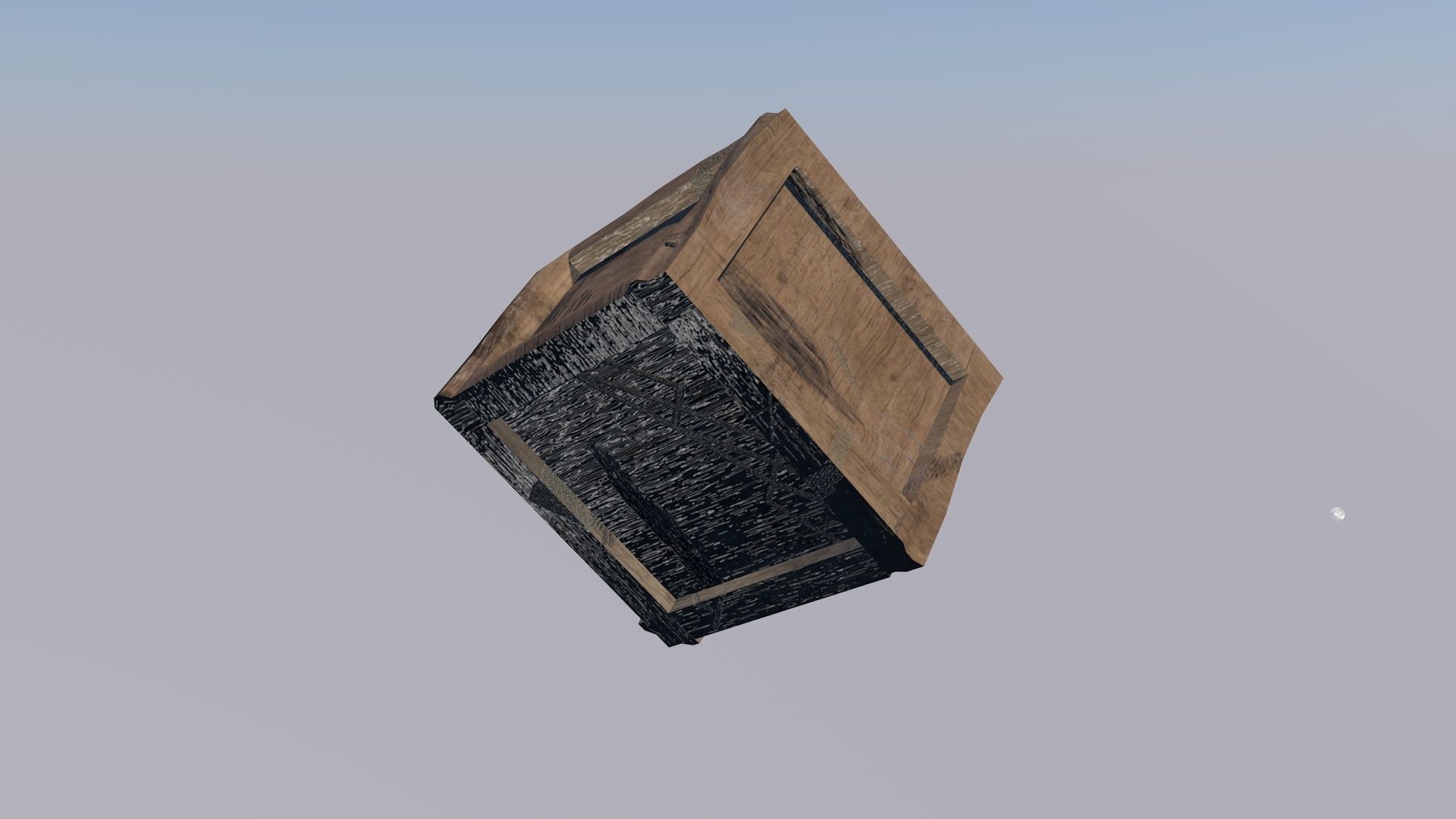 Box Low Poly wooden Free low-poly 3D model_1