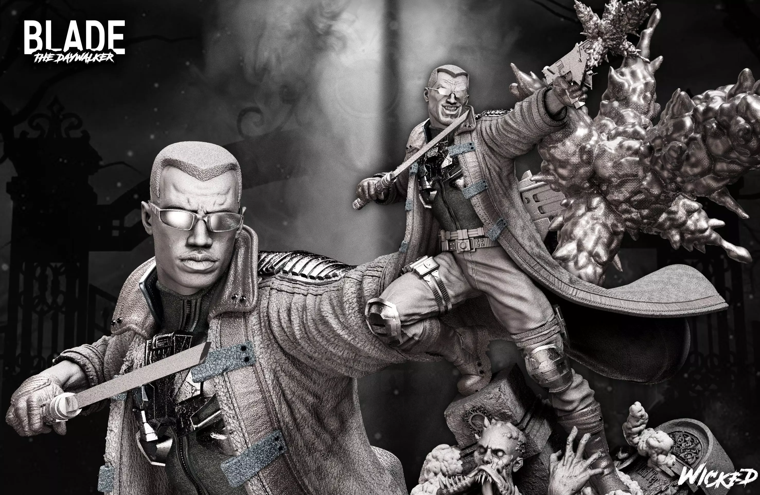 Wicked Marvel Blade Sculpture 3D print model 3D print model_0