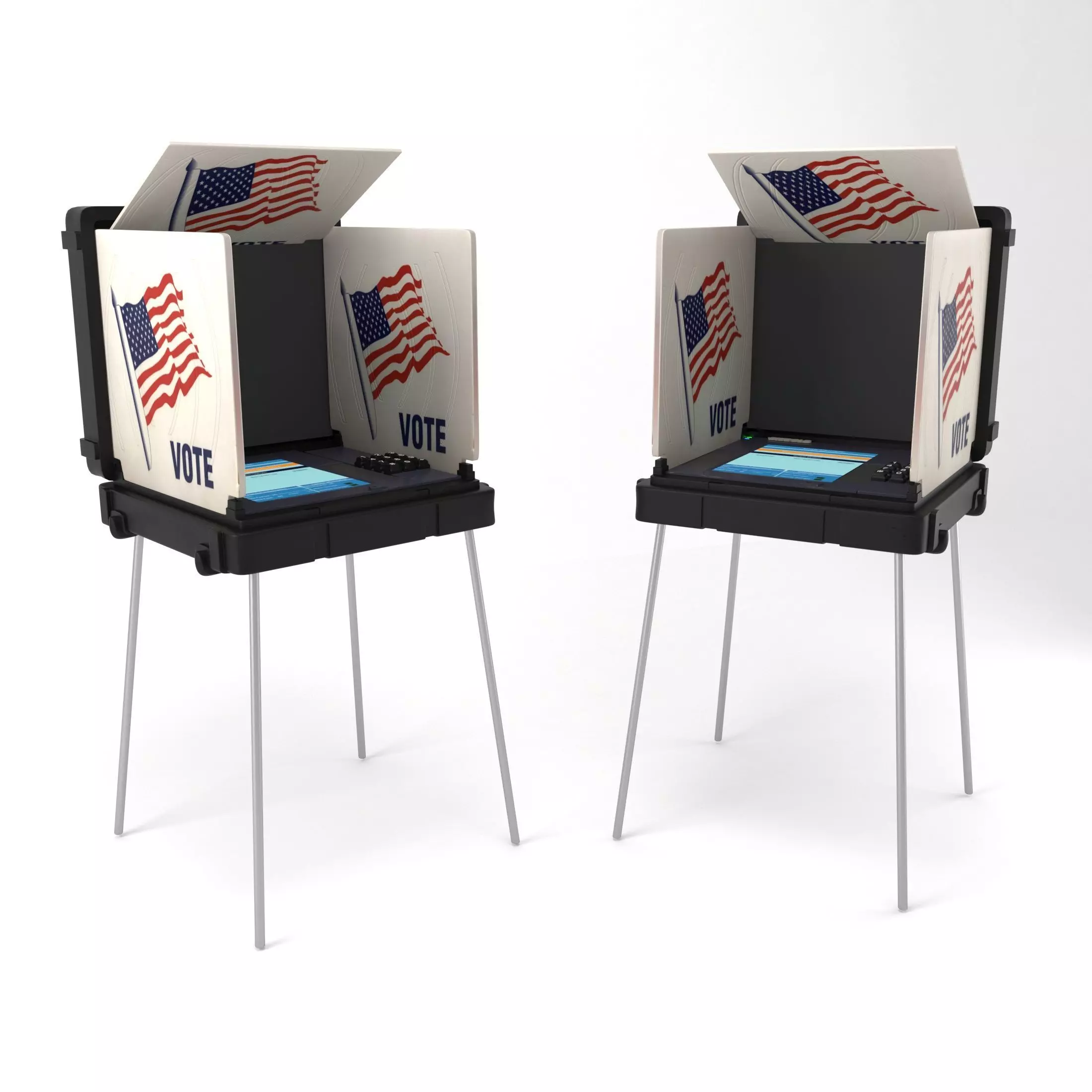 USA Voting machine 3D model_0