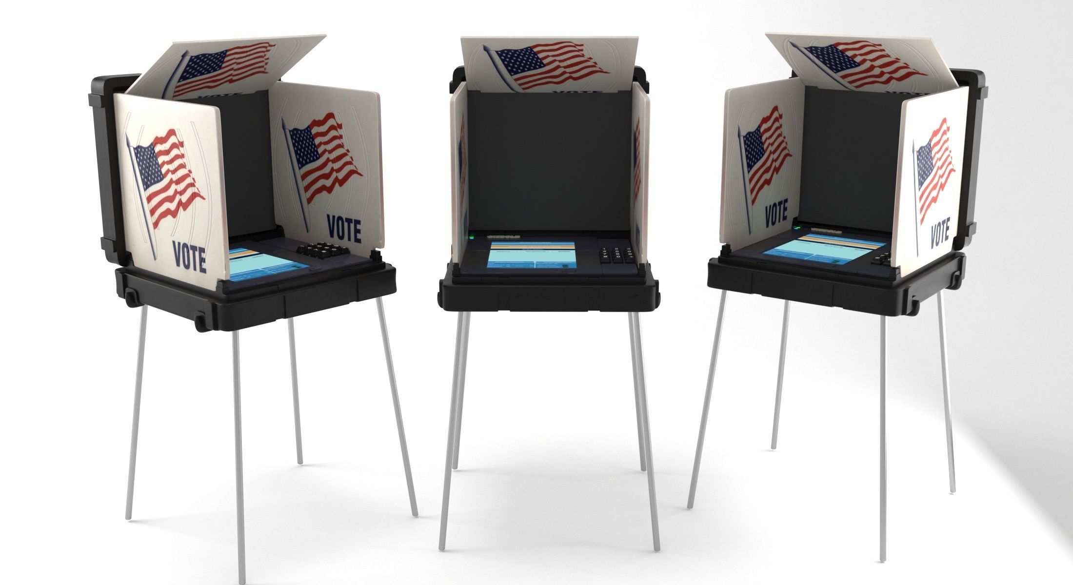 USA Voting machine 3D model_1