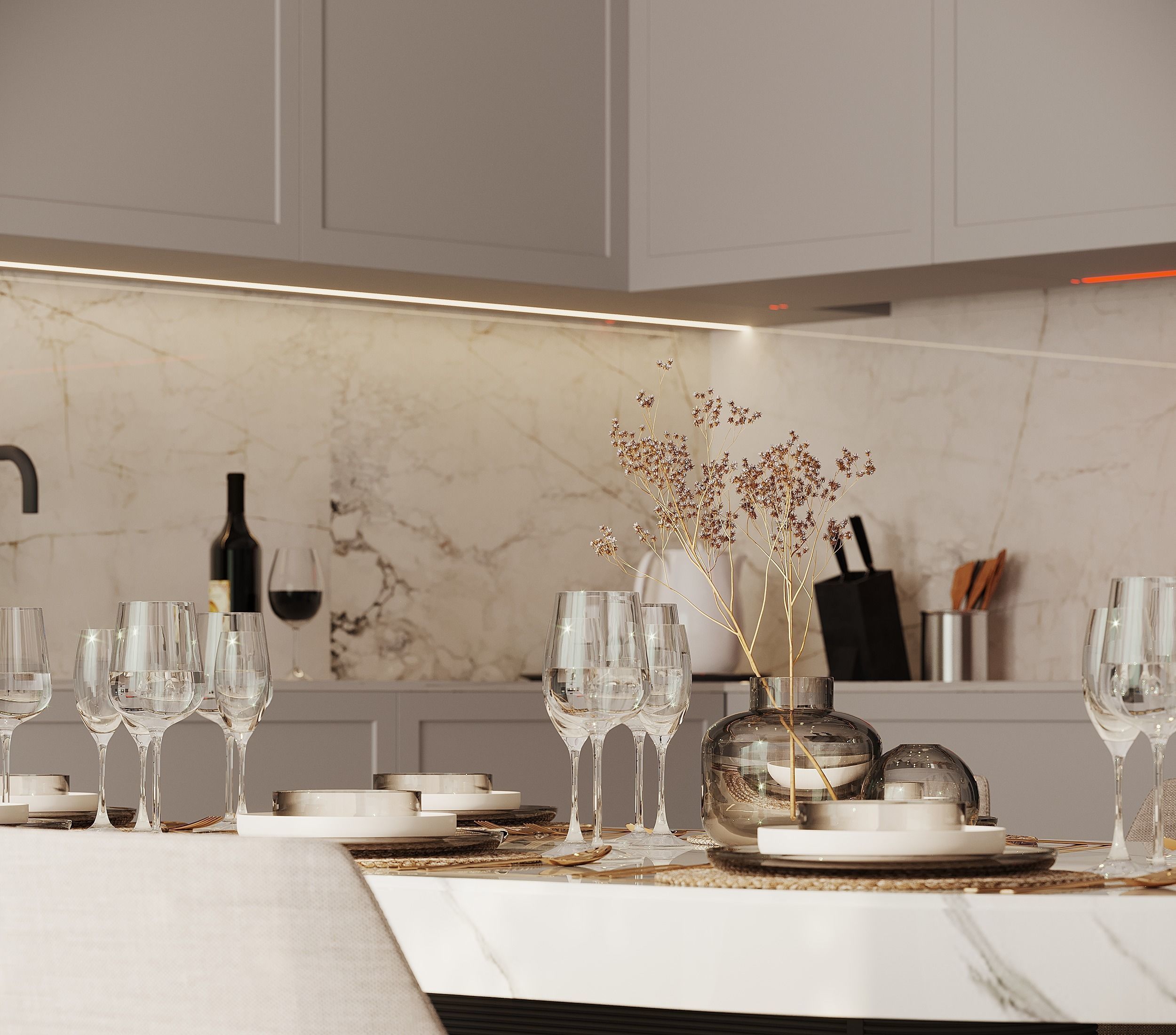 neoclassical kitchen 3D model_1