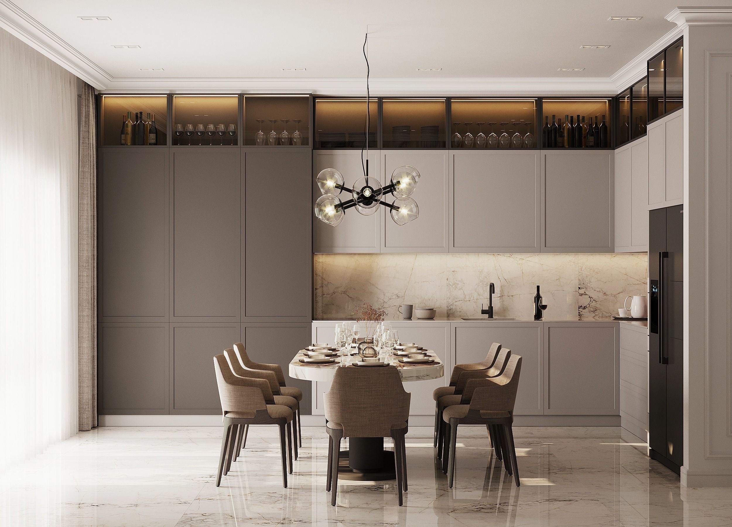 neoclassical kitchen 3D model_5