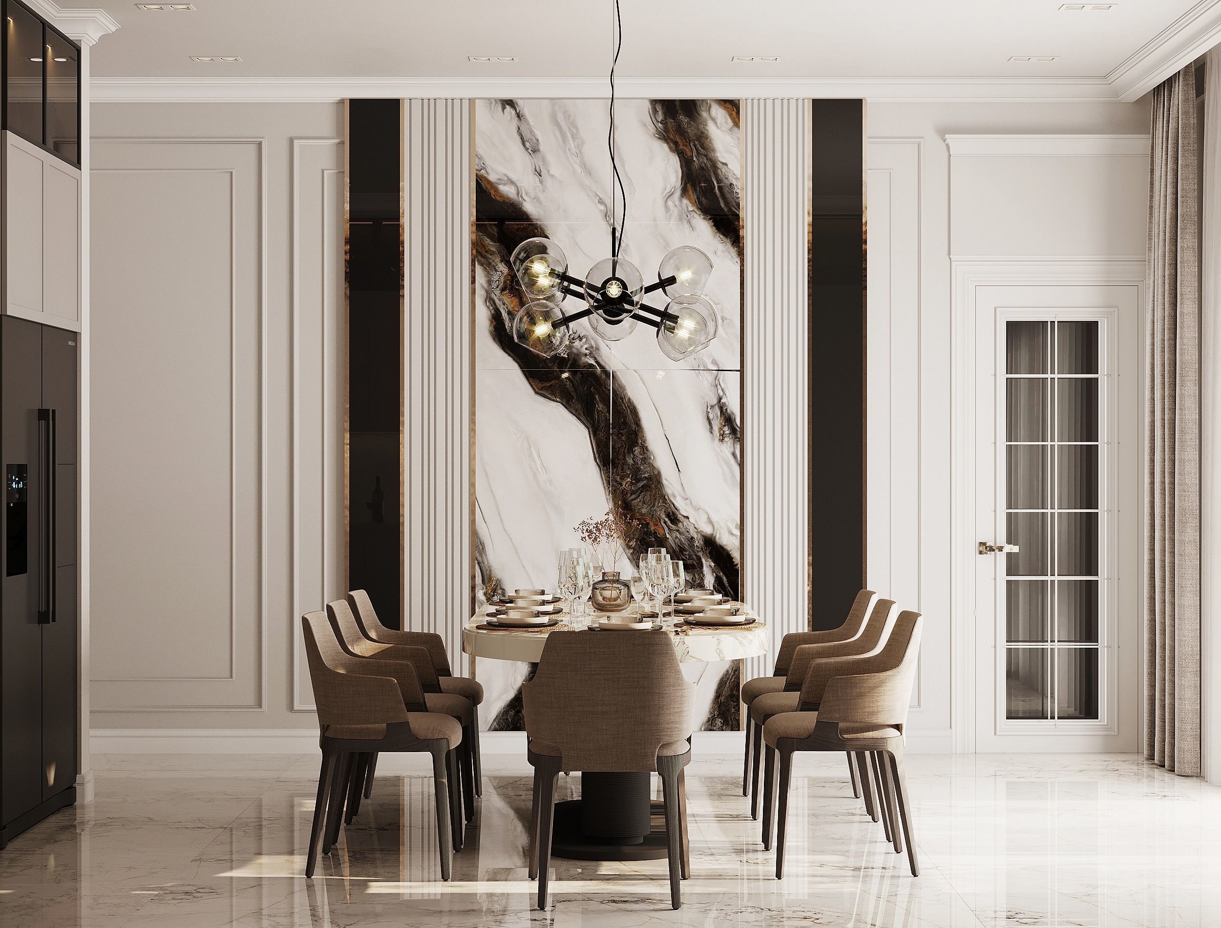 neoclassical kitchen 3D model_6