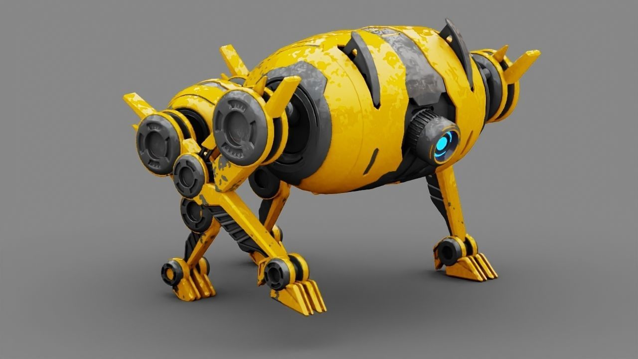 4Leg bot  Rigged 3D model_13