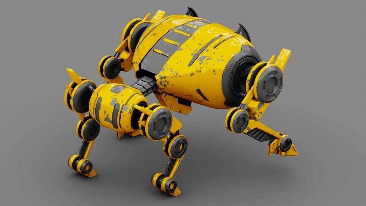 4Leg bot  Rigged 3D model_11