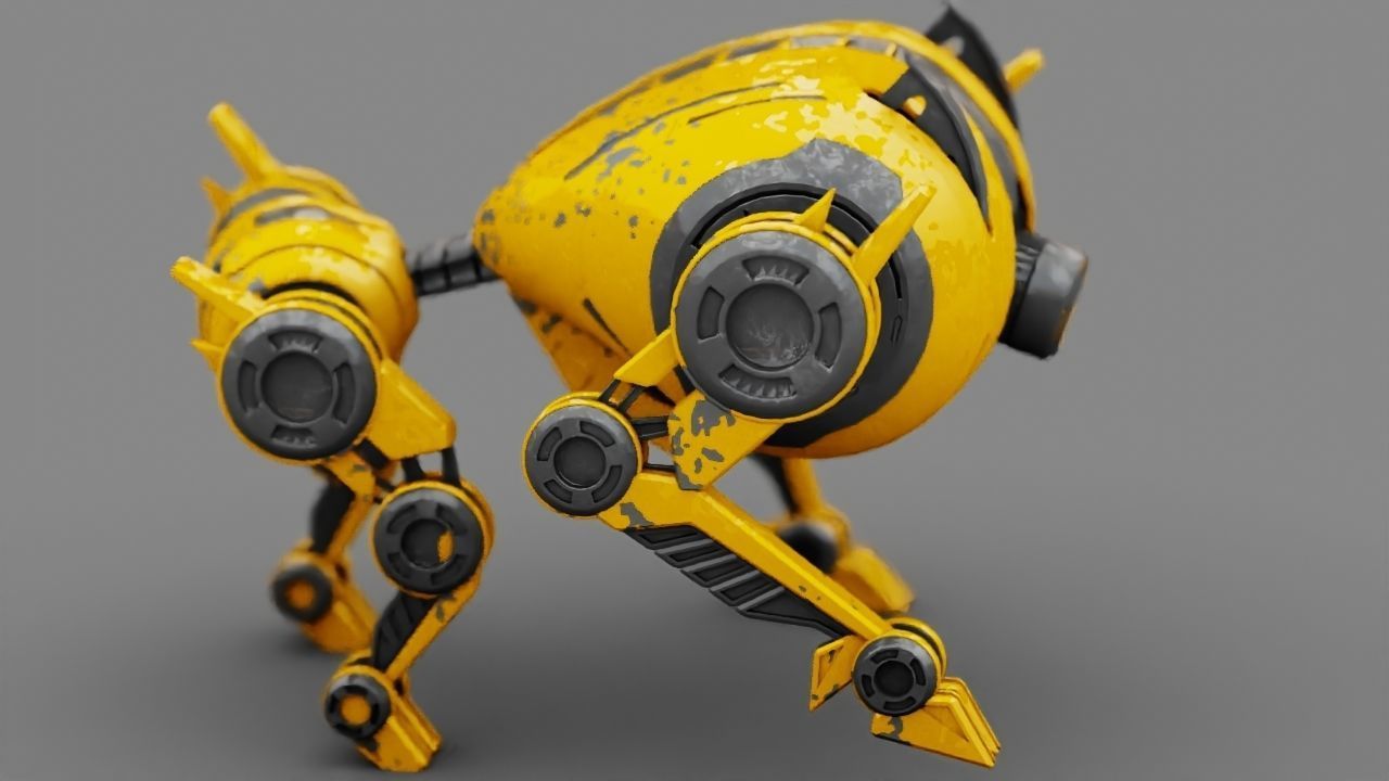 4Leg bot  Rigged 3D model_15