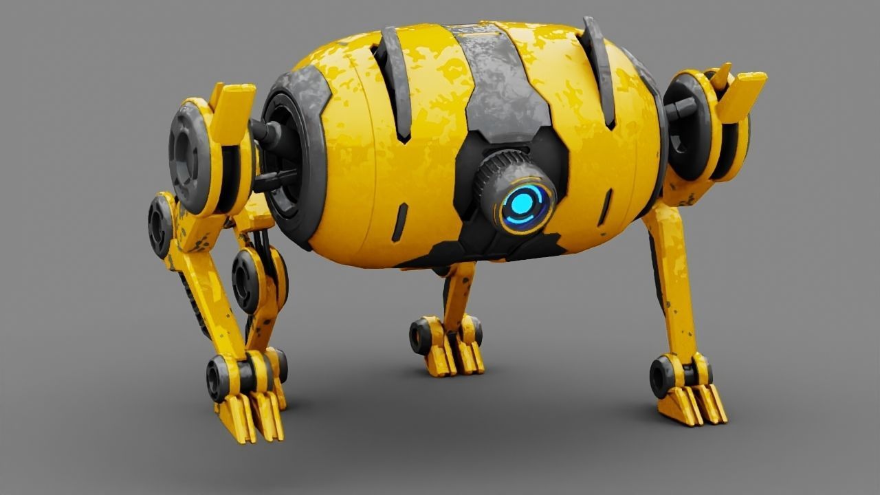 4Leg bot  Rigged 3D model_14
