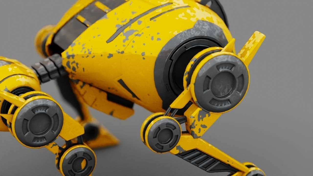 4Leg bot  Rigged 3D model_4