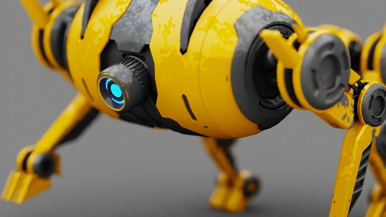 4Leg bot  Rigged 3D model_2