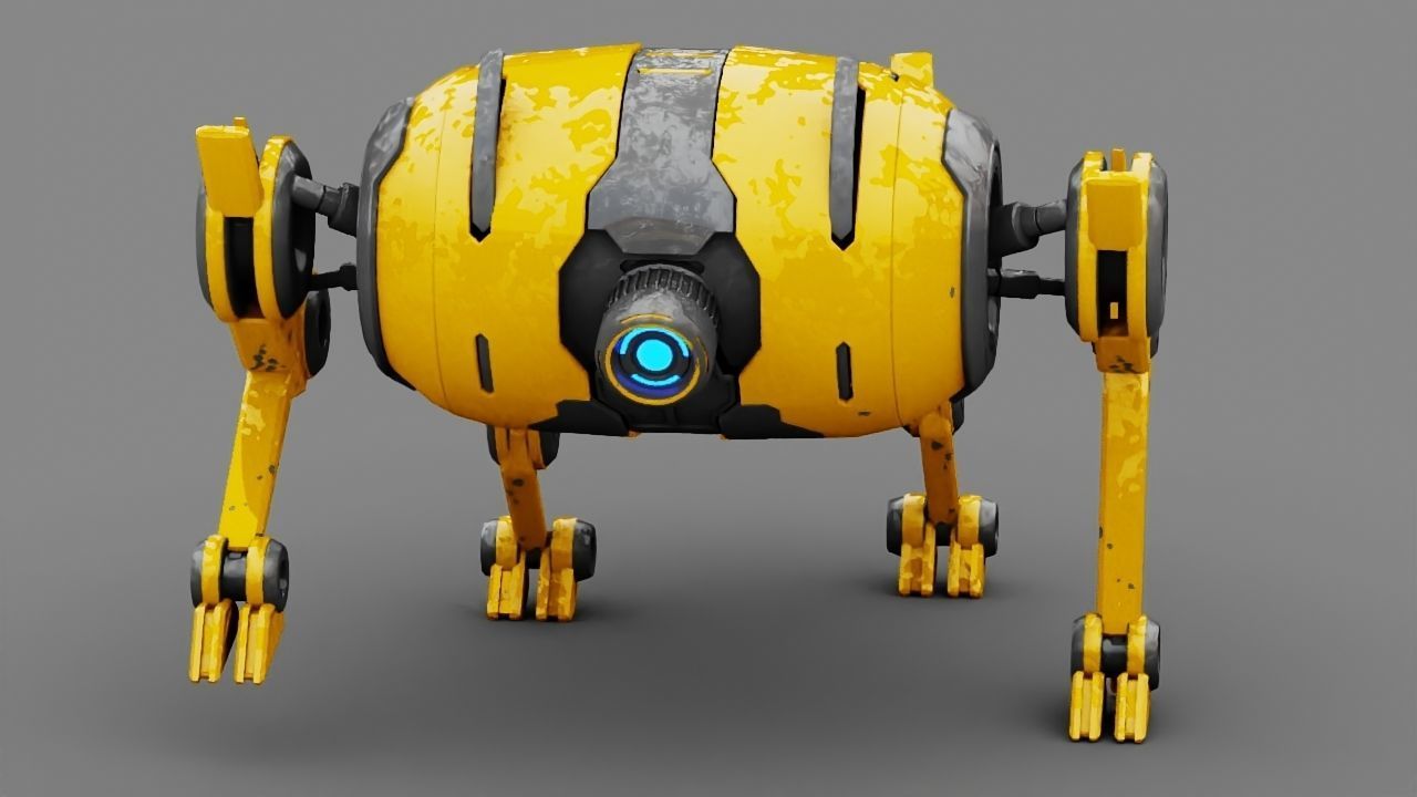 4Leg bot  Rigged 3D model_1
