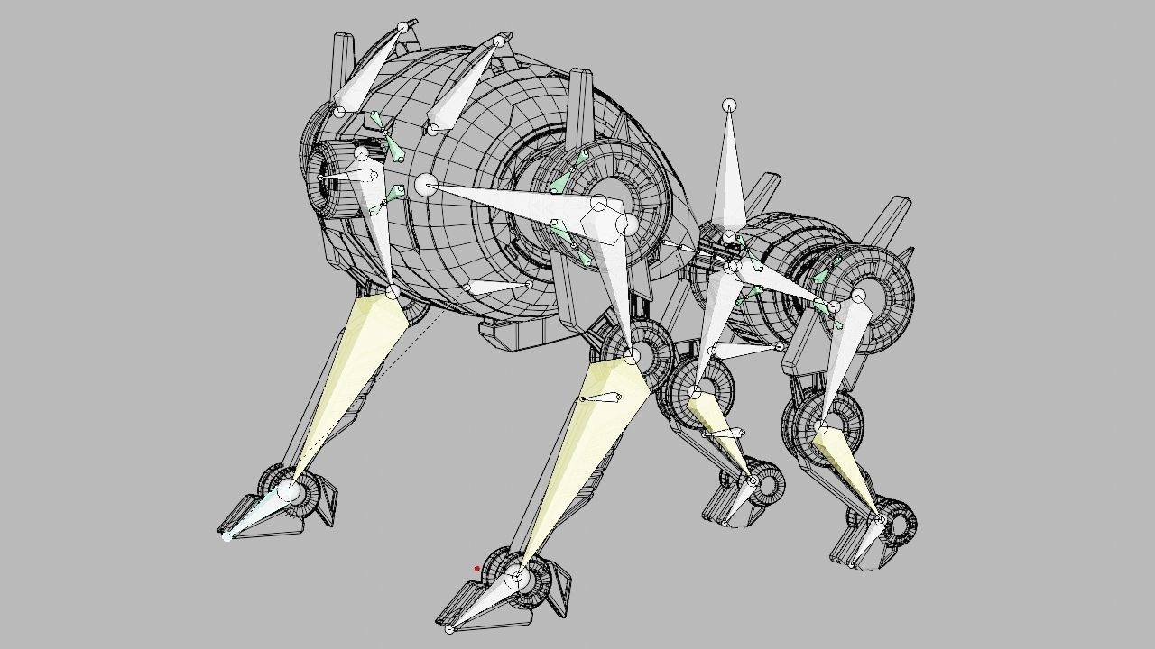 4Leg bot  Rigged 3D model_33