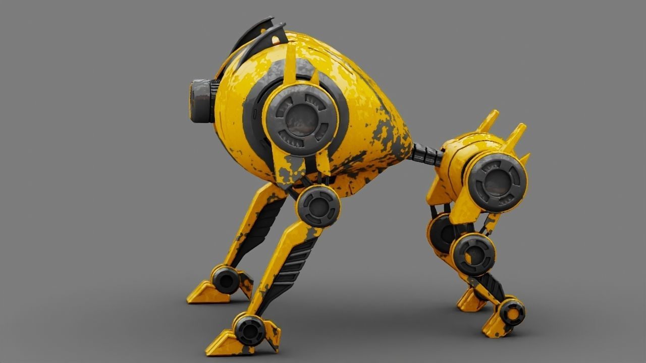 4Leg bot  Rigged 3D model_7