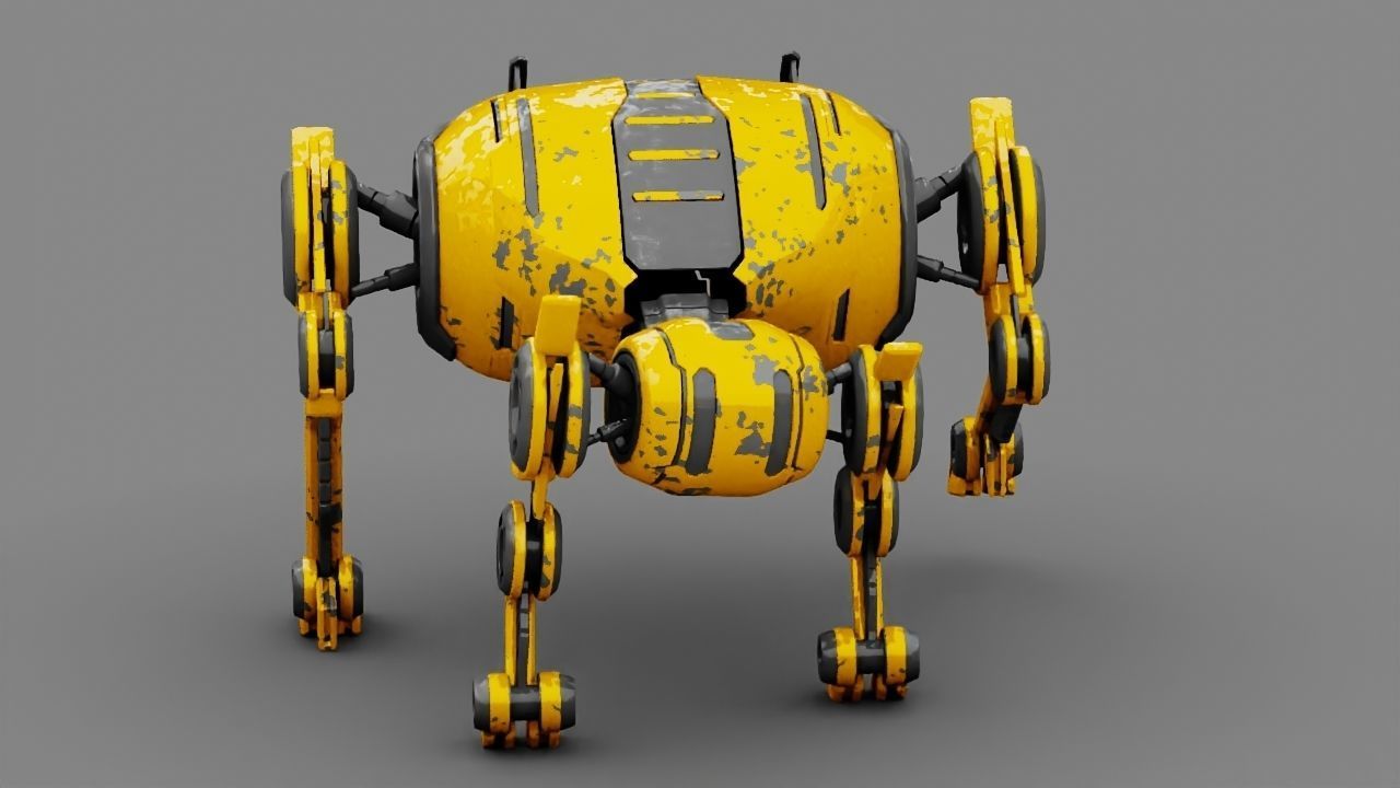 4Leg bot  Rigged 3D model_10