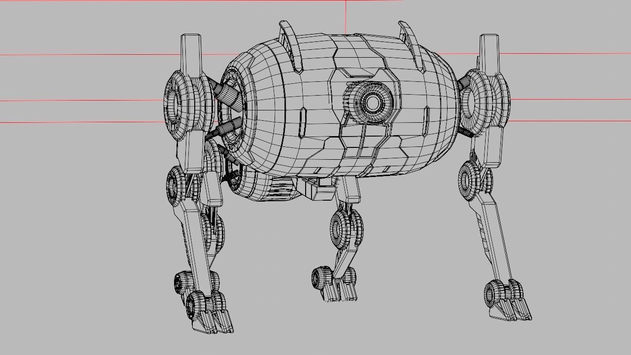 4Leg bot  Rigged 3D model_30