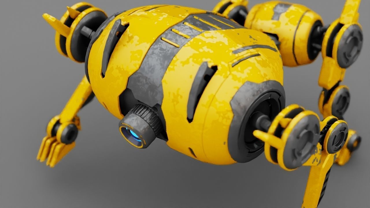 4Leg bot  Rigged 3D model_6