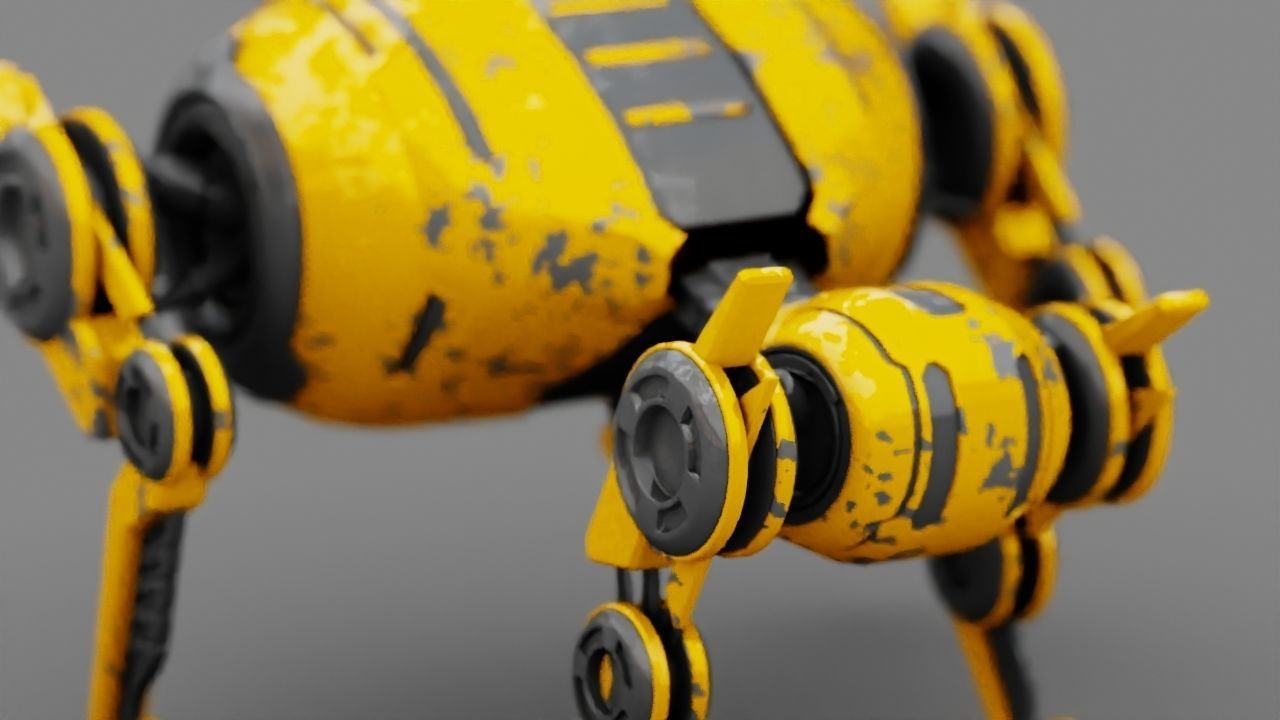 4Leg bot  Rigged 3D model_3