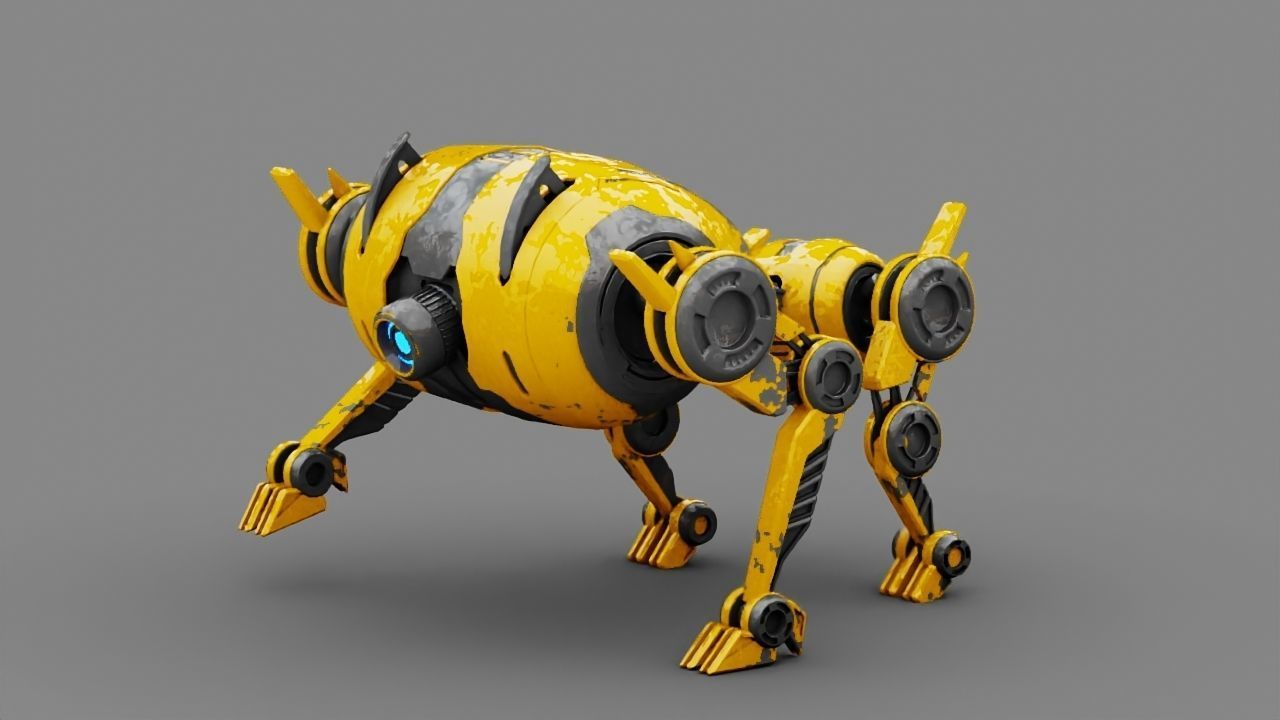 4Leg bot  Rigged 3D model_8