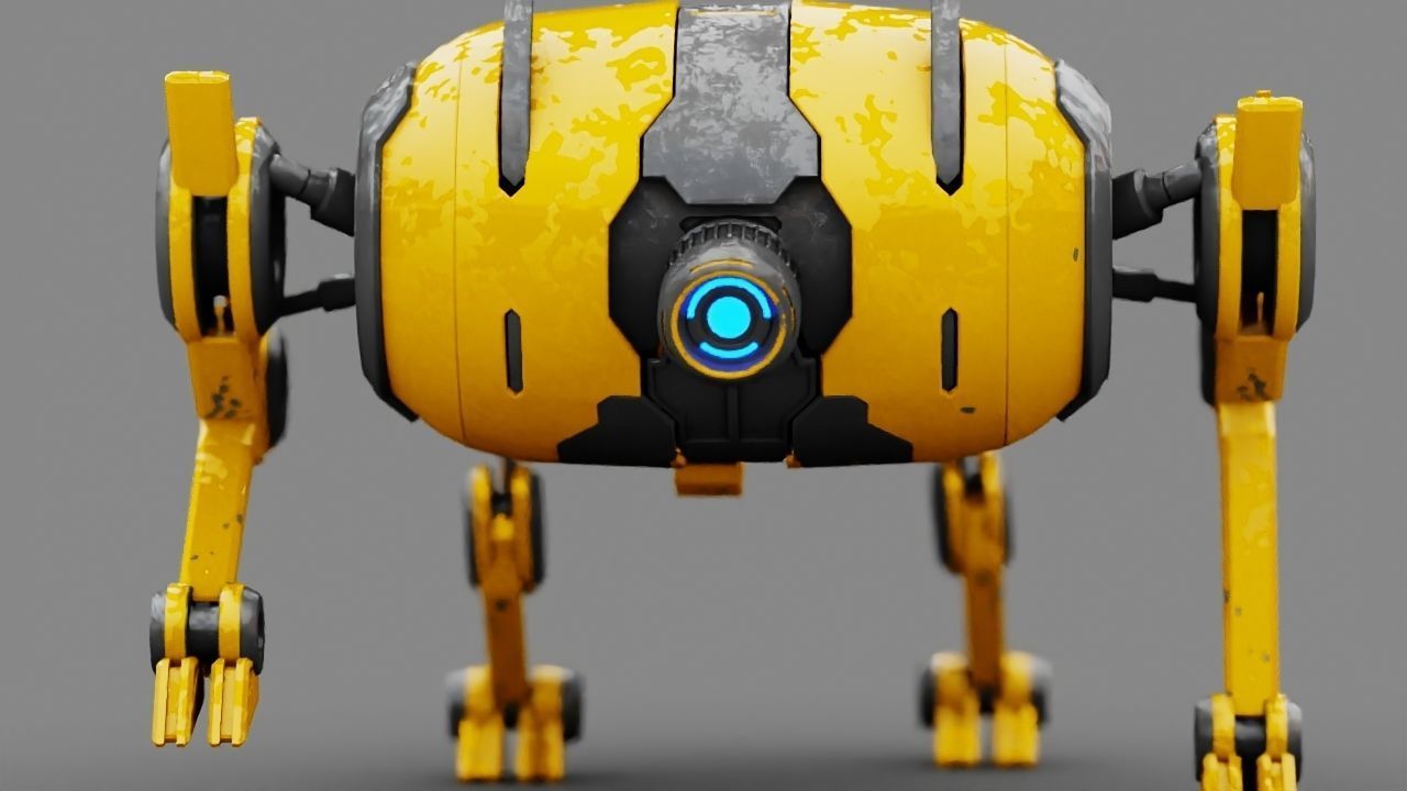 4Leg bot  Rigged 3D model_16