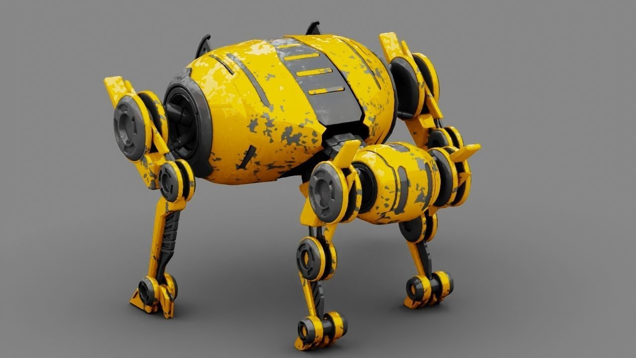 4Leg bot  Rigged 3D model_9