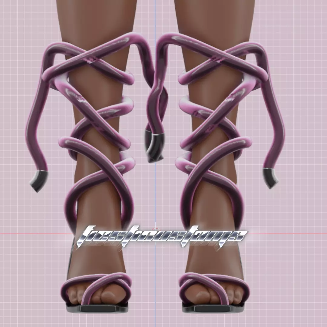 Rope Heels Unrigged with textures 3D model_0