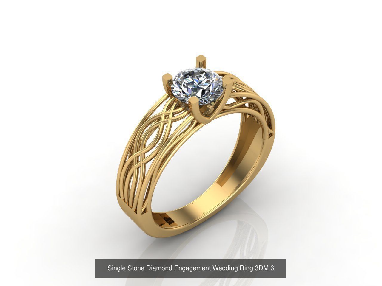 100 Model  Single Stone Engagement Wedding Ring Solitaire  3D Model Collection_52