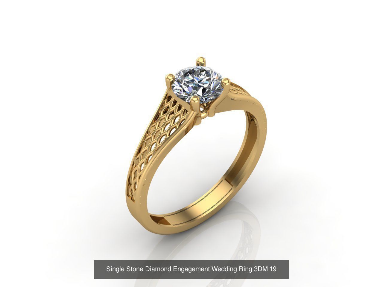 100 Model  Single Stone Engagement Wedding Ring Solitaire  3D Model Collection_97
