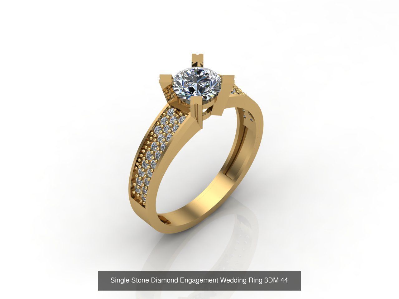 100 Model  Single Stone Engagement Wedding Ring Solitaire  3D Model Collection_69