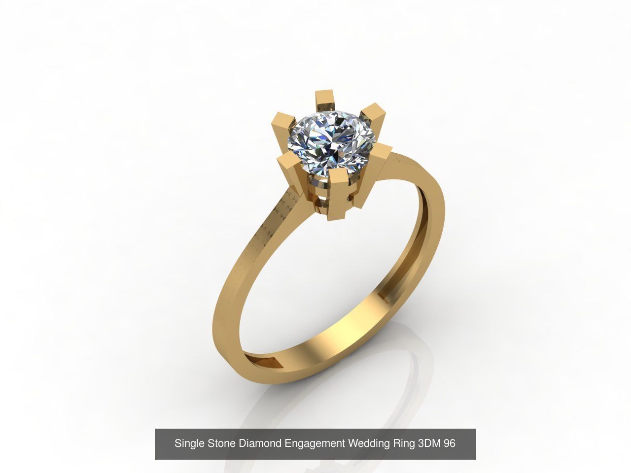 100 Model  Single Stone Engagement Wedding Ring Solitaire  3D Model Collection_12