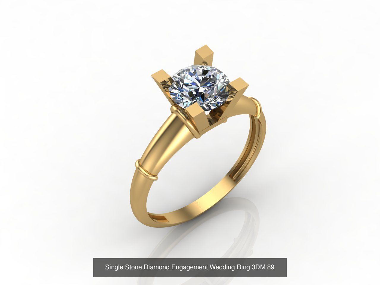 100 Model  Single Stone Engagement Wedding Ring Solitaire  3D Model Collection_20