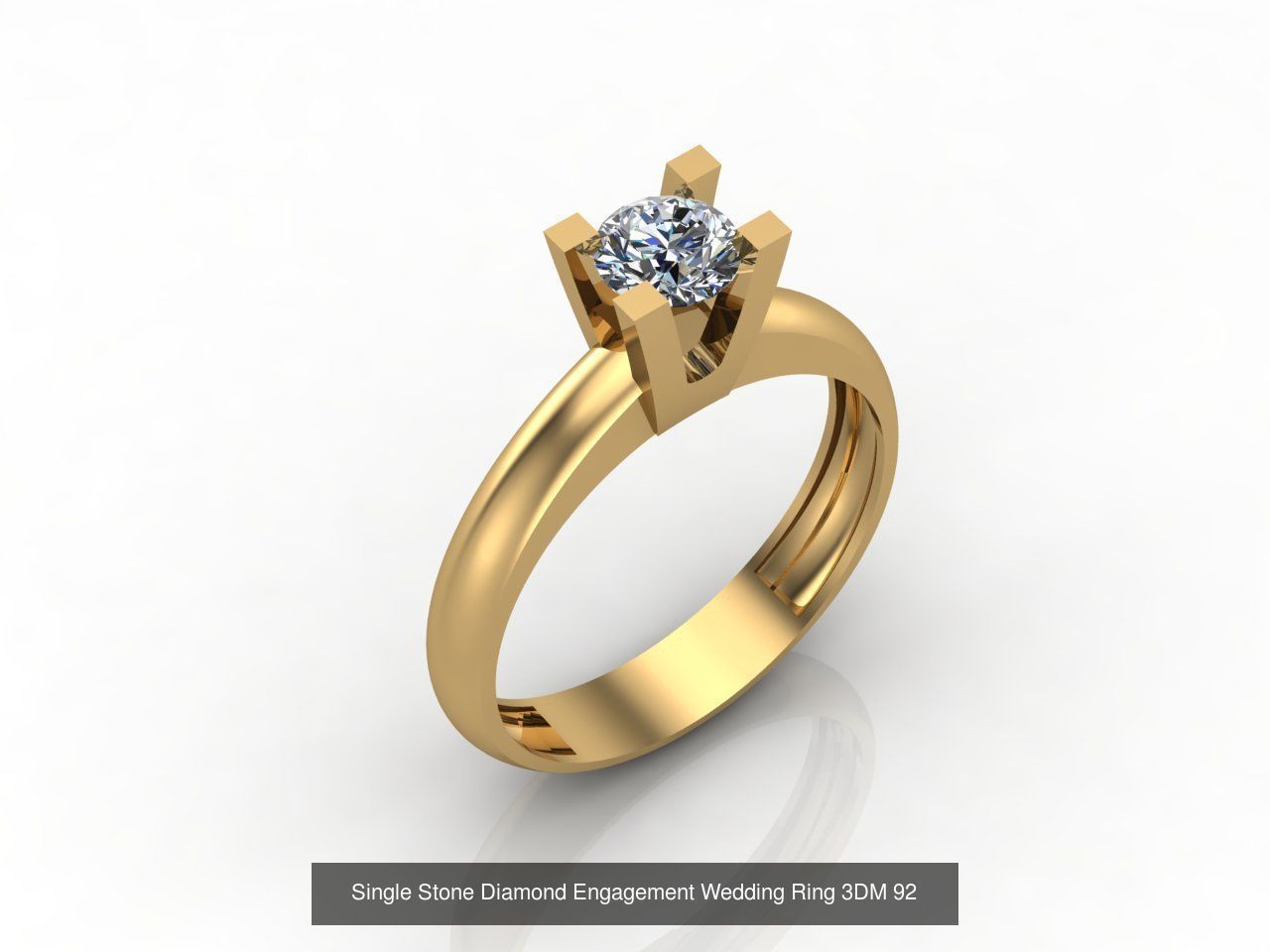 100 Model  Single Stone Engagement Wedding Ring Solitaire  3D Model Collection_16