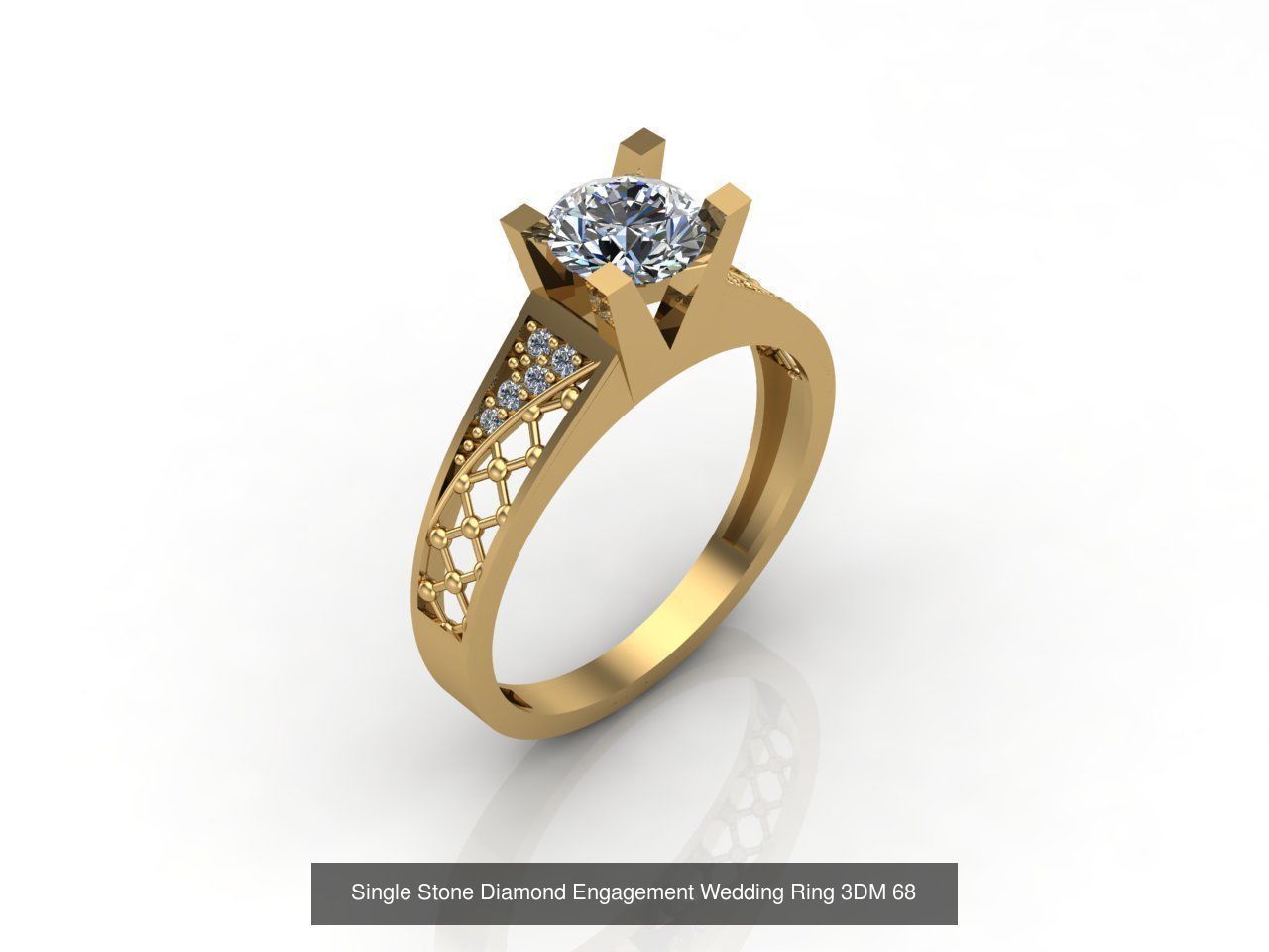 100 Model  Single Stone Engagement Wedding Ring Solitaire  3D Model Collection_43