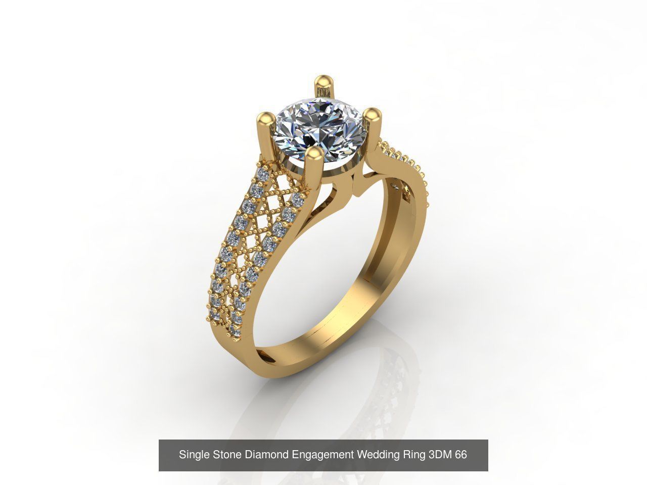 100 Model  Single Stone Engagement Wedding Ring Solitaire  3D Model Collection_45