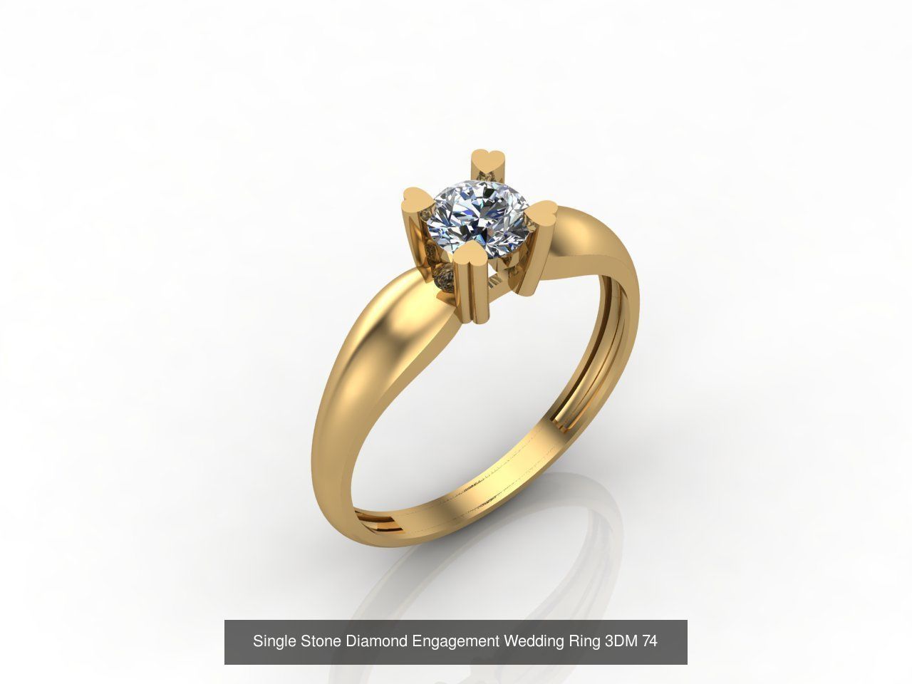 100 Model  Single Stone Engagement Wedding Ring Solitaire  3D Model Collection_36