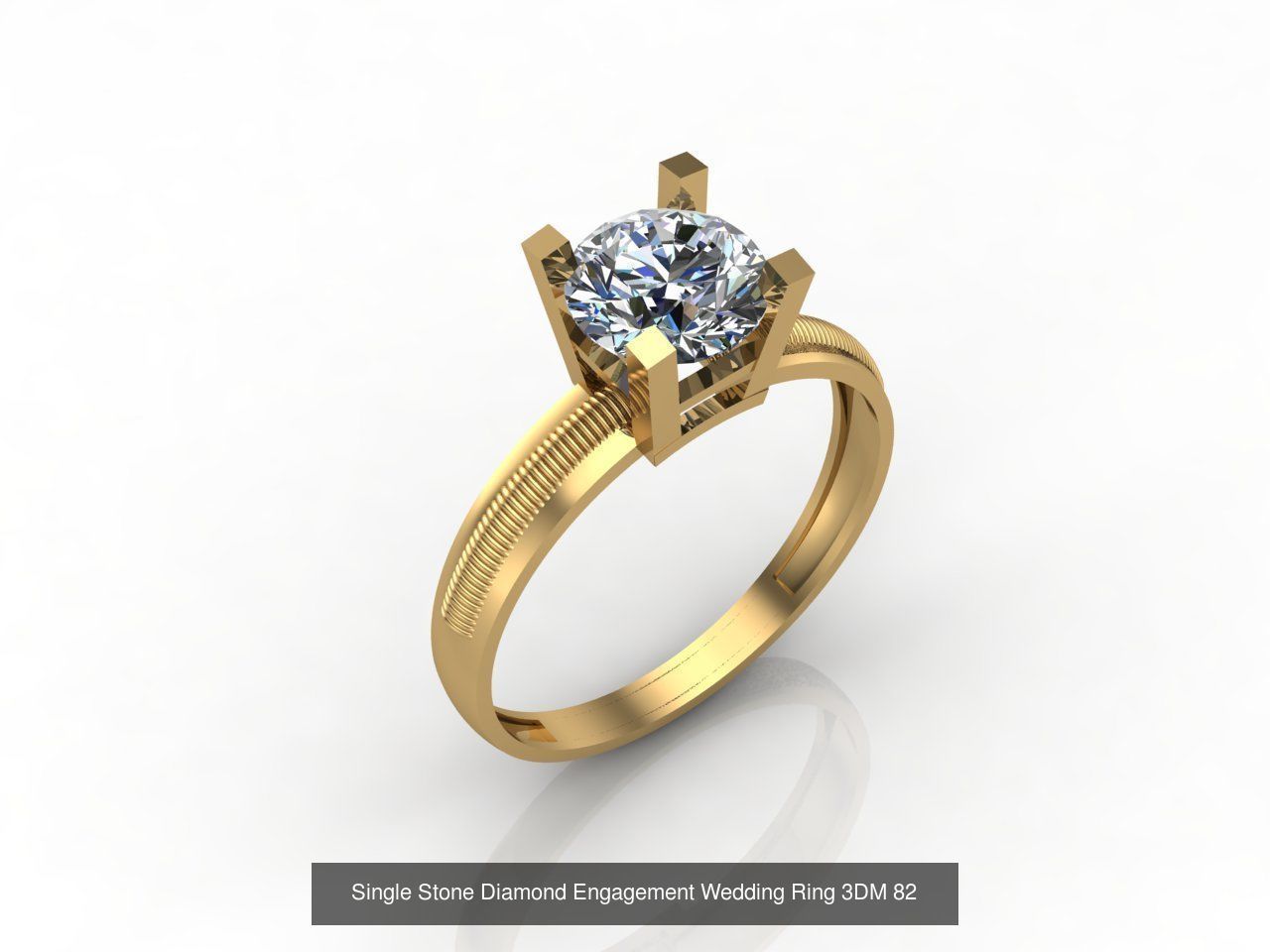 100 Model  Single Stone Engagement Wedding Ring Solitaire  3D Model Collection_27