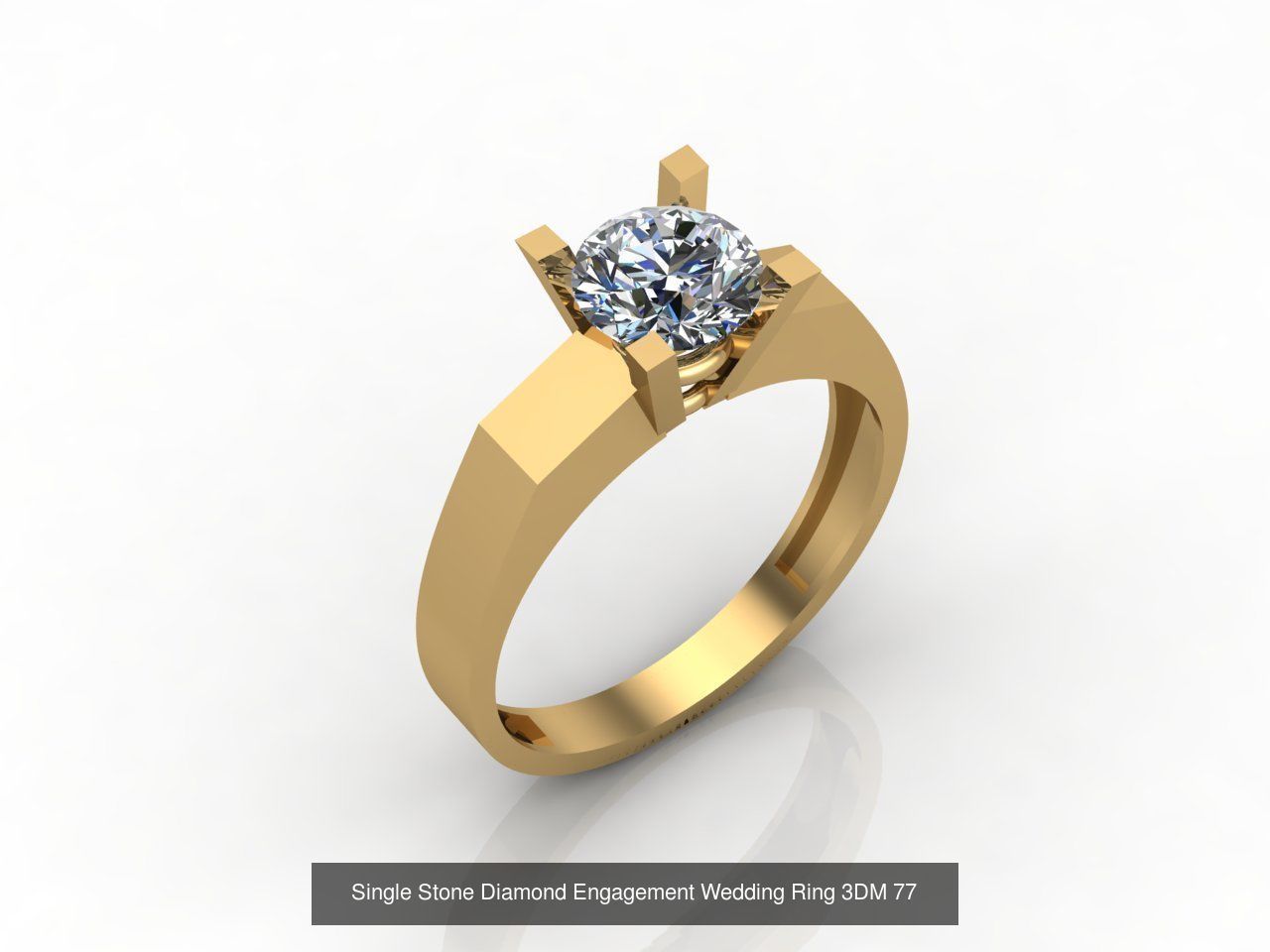 100 Model  Single Stone Engagement Wedding Ring Solitaire  3D Model Collection_33