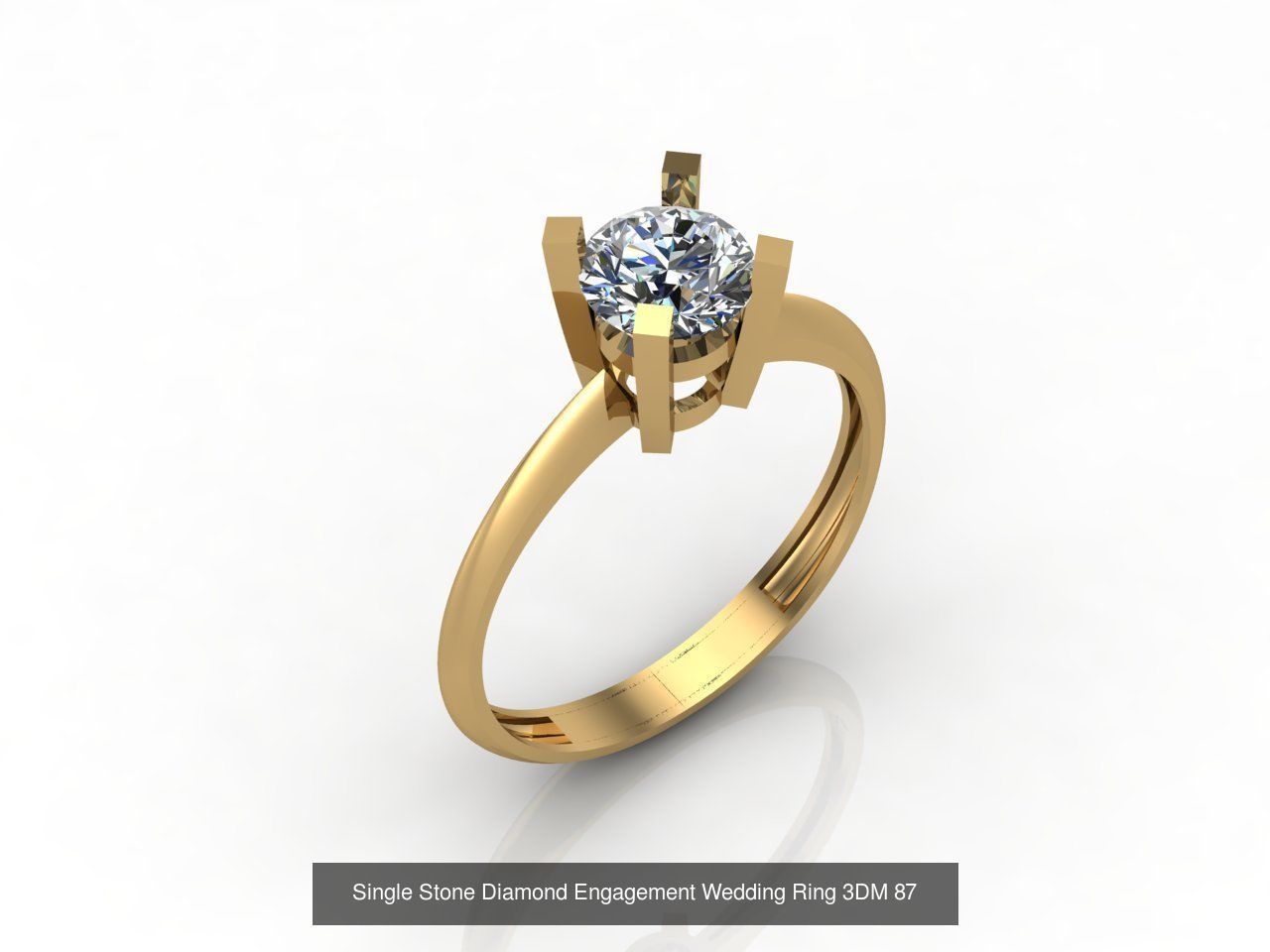 100 Model  Single Stone Engagement Wedding Ring Solitaire  3D Model Collection_22