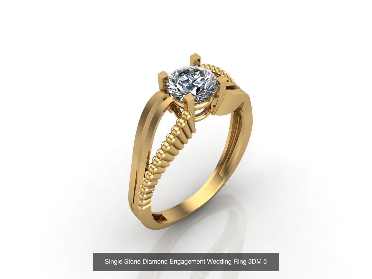 100 Model  Single Stone Engagement Wedding Ring Solitaire  3D Model Collection_63