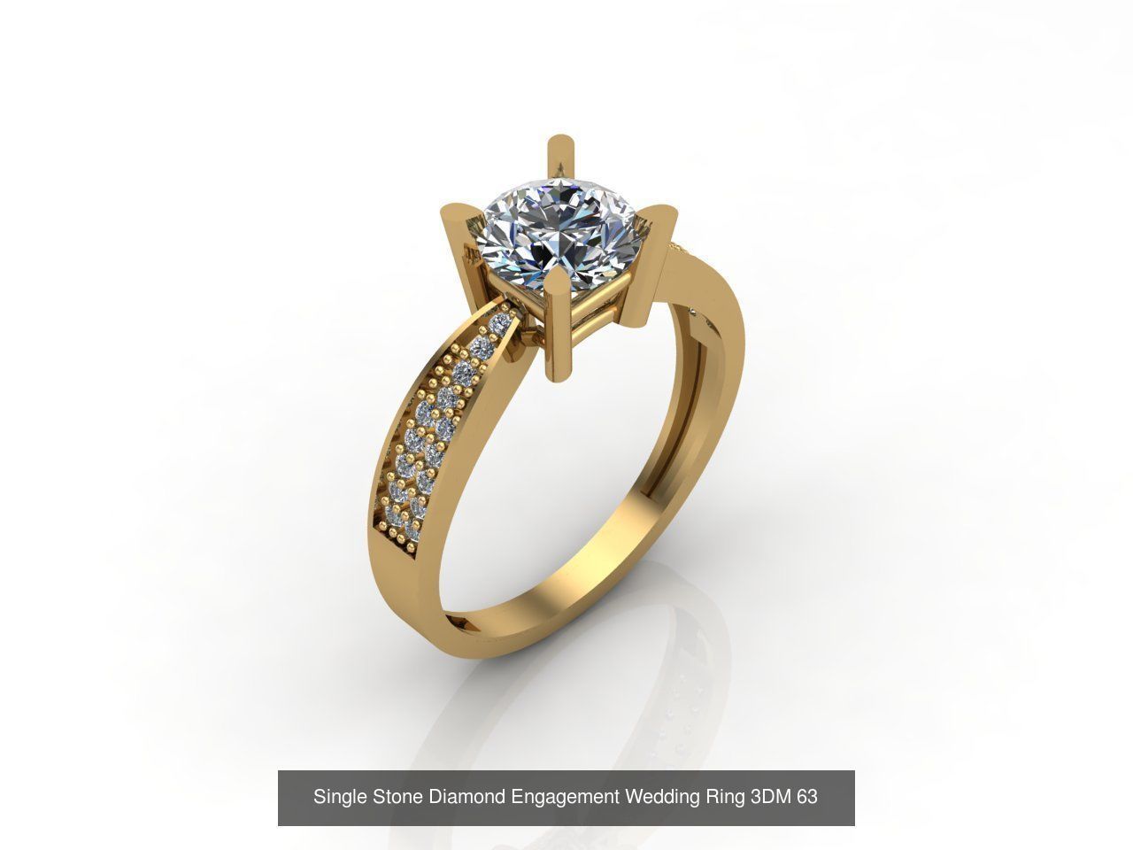 100 Model  Single Stone Engagement Wedding Ring Solitaire  3D Model Collection_48