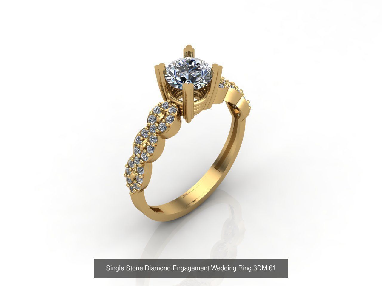100 Model  Single Stone Engagement Wedding Ring Solitaire  3D Model Collection_50
