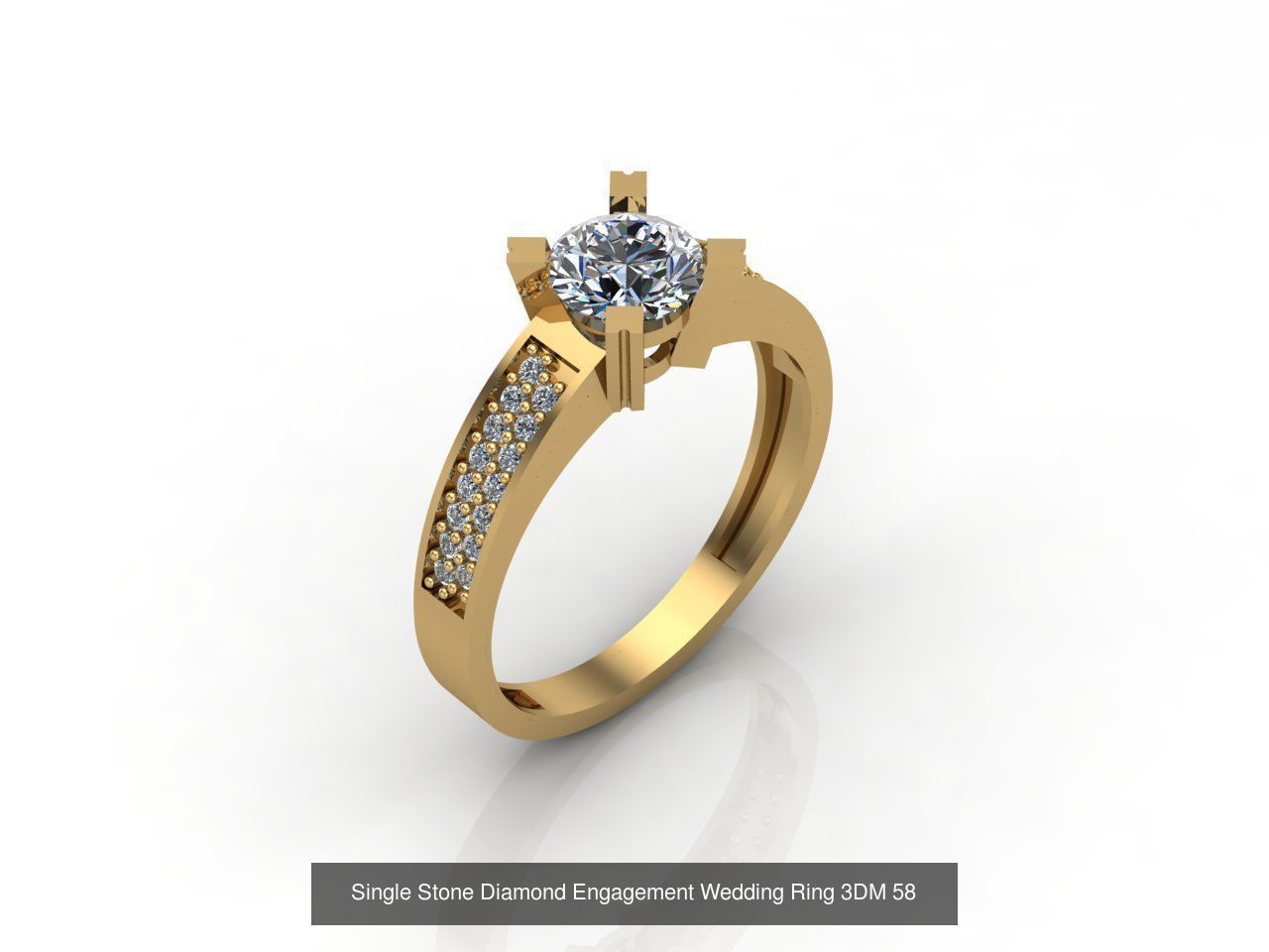 100 Model  Single Stone Engagement Wedding Ring Solitaire  3D Model Collection_54
