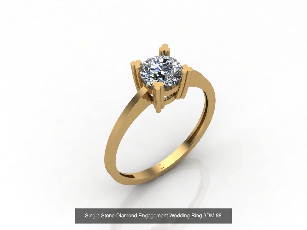 100 Model  Single Stone Engagement Wedding Ring Solitaire  3D Model Collection_21