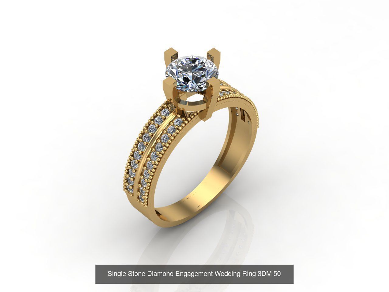 100 Model  Single Stone Engagement Wedding Ring Solitaire  3D Model Collection_62